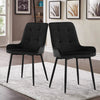 2x High Back Velvet Dining Chairs Modern Design Dining Room Chairs Metal Legs