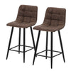 Bar Stools X2 Faux Leather Bar Chairs With Footrest Kitchen Furniture Modern