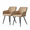 2 Pcs Dining Chairs Velvet/PU Cushion Backrest Seats Reception Armchairs Kitchen