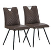2Pcs Dining Chairs Velvet / Faux Leather Seat Metal Legs Dining room Chair