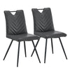 2Pcs Dining Chairs Velvet / Faux Leather Seat Metal Legs Dining room Chair