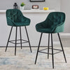 2* Velvet Bar Stools Breakfast Bar stool Pub Chairs Padded Seat Metal Leg CLIPOP