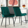 2x High Back Velvet Dining Chairs Modern Design Dining Room Chairs Metal Legs