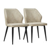2pcs Dining Chairs Faux Leather Padded Kitchen Dining Room Metal Legs Restaurant