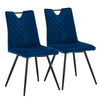 2Pcs Dining Chairs Velvet / Faux Leather Seat Metal Legs Dining room Chair