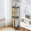 90cm Plant Stand 2/3-Tier Flower Holder Tall Side End Table with Golden Frame
