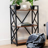 Industrial Style 3/ 4 Tier Bookshelf Walnut & Black Metal Shelves Display Shelf