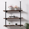 2PCS Industrial Pipe Bookcases Wall Mounted Floating Shelf Hanging Display Rack