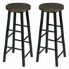 2 x Bar Stools Retro Breakfast Kitchen Bar High Chairs MDF Seat Metal Legs