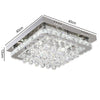 Modern XL Living Room Lamp LED Celling Light Crystal Pendant Chandelier Square