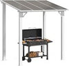 Aluminium Lean-To Gazebo, Wall-Mounted Hardtop Roof Pergola for Garden & Patio