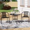 Garden Bistro Furniture Table Rattan Chairs Variable Shape with Umbrella Hole