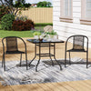 Garden Bistro Furniture Table Rattan Chairs Variable Shape with Umbrella Hole