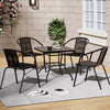 Garden Bistro Furniture Table Rattan Chairs Variable Shape with Umbrella Hole