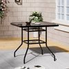 Garden Table Folding Mesh Chair Balcony Coffee Bistro Furniture w/ Umbrella Hole