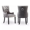 Velvet Dining Chair with Door Knocker Ring Windsor Dressing Room Chair 1/2/4/6