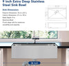 30/33inch Apron Front Sink Single Bowl Kitchen Sink 16 Gauge Stainless Steel