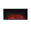 Electric Fireplace Insert LED Log Fire Flame White Surround Standing Heater Set
