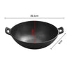 Cast Iron Frying Pan with Loop Handles Cooking Wok Deep Griddle Skillet Soup Pot