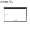 72/92/100/120"HD Electric Motorized Projector Screen Matte White Fabric 4:3 16:9