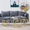 Set of 3 Glass Nesting Coffee Tables Stacking End Side Tables for Living Room