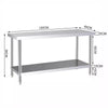 Stainless Steel Work Table Commercial Catering Bench 2-6 FT with / no Backsplash