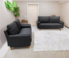 LAZY BOY BLACK SOFA SUITES SETTEE 3 2 SEATER ARMCHAIR FAUX LEATHER