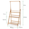 3Tier Bamboo Plant Stand Ladder Garden Rack Folding Display Hanging Shelf