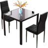 3/5Pcs Small Space Dining Set Square Glass Dining Table+ 2/4 Dining Chairs Home
