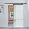 Home Interior Sliding Door Frosted/Clear Glass Door Panels &6FT Track System Kit