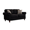 2, 3 Seater Black Linen Fabric Couch Sofa Armchair with 2 Pillows Living Room