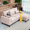 Modern L-Shaped Corner Sofa 2 3 Seater Armchair Couch With Footstool