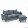 Modern L-Shaped Corner Sofa 2 3 Seater Armchair Couch With Footstool