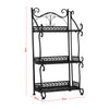 3/5 Tier Metal Storage Shelf Mesh Shelving Foldable Kitchen Bathroom Organiser