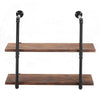 Wooden Rustic Industrial Pipe Metal Wall Floating Shelf Storage Shelving Unit