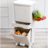Kitchen Bathroom 38L/42L Plastic Trash Bin 3 Compartment Recycling Waste Bin DIY