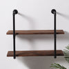 2PCS Industrial Pipe Bookcases Wall Mounted Floating Shelf Hanging Display Rack