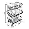 2/3/4/6 Tier Fruit Trolly Basket Rack Kitchen Storage Vegetable cart With Wheels