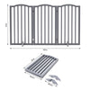 3/4 Panels Folding Pet Gate Freestanding Wooden Dog Fence Safety Barrier Divider