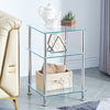Nest of 3 Black Clear Tempered Glass Side End Lamp Sofa Tables Nested Tables