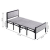 Folding 3FT Single/2.6FT Small Single Guest Bed Small Room Bedframe w/ Headboard