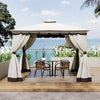 3m/4m Party Hardtop Marquee Gazebo Canopy w/ Aluminium Frame Netting & Curtains