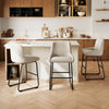 Bar Stools Set of 3/4 PU Leather 24 Inch Height Bar Chairs With Backrest