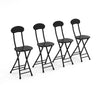 Foldable Table Chairs Set Bistro Dining Wood Workbench with X Shape Metal Legs