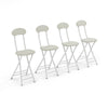 Foldable Table Chairs Set Bistro Dining Wood Workbench with X Shape Metal Legs