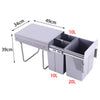 Kitchen Waste Pull Out Bin 3 Recycling Trash Cans Cabinet Integrated Grey 30/40L