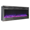 36, 40, 50, 60, Inch Electric Wall Glass Fire Black Frame Media Insert Mounted