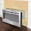 2023 Electric Wall Mounted LED Fireplace 12 Color Wall Inset Into Fire 40 50 60"