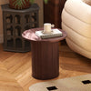 40CM/60CM Coffee Table Round Wood Side Table Sets With Hidden Storage Walnut