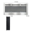 Wall Electric Fire Fireplace Sliver Glass Inset Into 12Color Flame Warmer Heater
